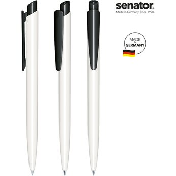 Ручка шариковая автоматическая "Dart Polished Basic" белый/черный