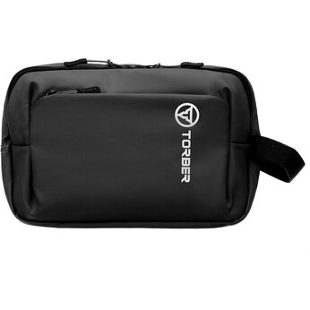 Несессер TORBER Mobi, черный, полиэстер 900D с PU покрытием, 27 х 18 х 6 см