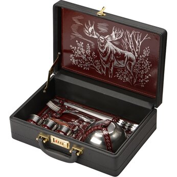 Набор «Подарочный» с многофункциональным ножом, черный/бордовый