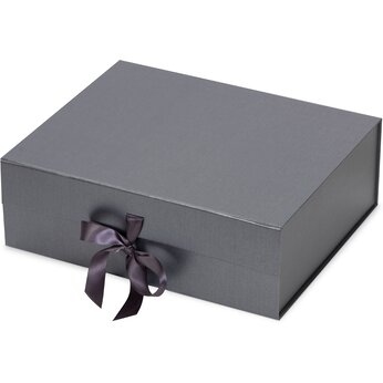 Коробка разборная на магнитах с лентами, графит