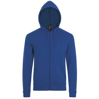 Толстовка худи унисекс "Stone" на молнии 260, 2XL, ярко-синий