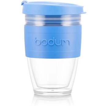 Стакан "Joycup" с крышкой, прозрачный/голубой