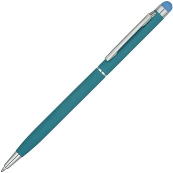 Ручка шариковая автоматическая "Jucy Soft" софт-тач, бирюзовый
