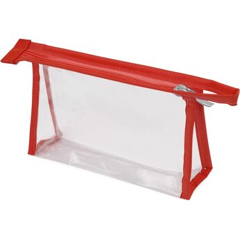 Прозрачная пластиковая косметичка Lucy, красный/прозрачный