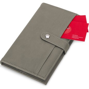 Блокнот-кошелек с сменным блоком А6 "Wall Street", 64 листа, темно-серый