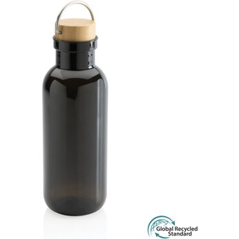 Бутылка для воды "P433.260" с кольцом, черный/натуральный
