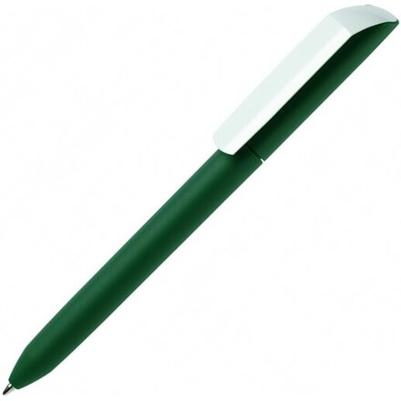 Ручка шариковая автоматическая "Flow Pure GOM CB" софт-тач, темно-зеленый/белый