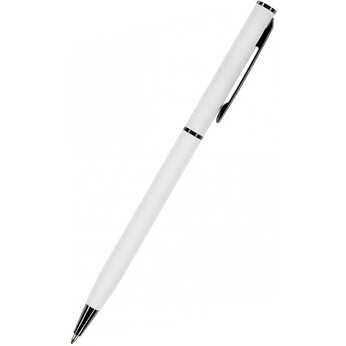 Ручка шариковая автоматическая BrunoVisconti, 0.7 мм, синяя PALERMO (белый металлический корпус)