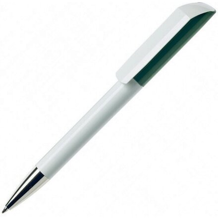 Ручка шариковая автоматическая "Flow BC CR" белый/темно-зеленый