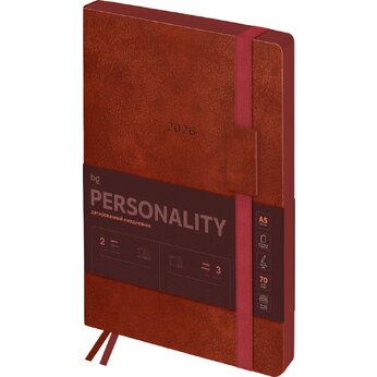 Ежедневник А5 "Personality", ярко-коричневый 2026