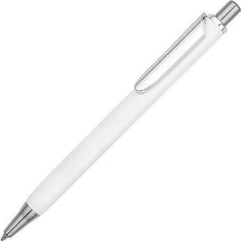 Ручка металлическая шариковая трехгранная «Riddle», белый/серебристый