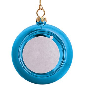 Шар елочный декоративный "9100701" со вставкой под сублимацию, синий