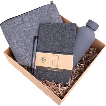 Набор подарочный: термобутылка "Perfecto", органайзер-кометичка "Felt", блокнот А5 "Felt", ручка "Crepa"