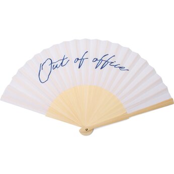 Веер складной "Out of office", белый/темно-синий