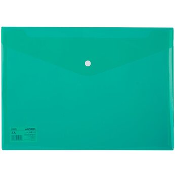 Папка-конверт на кнопке "Deli", A4, зеленый