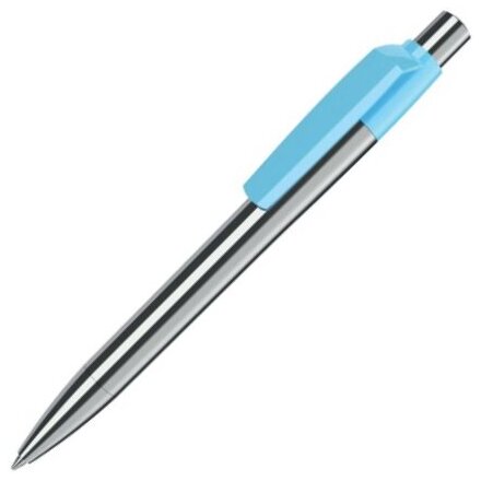 Ручка шариковая автоматическая "Mood Metal M M1" серебристый/светло-голубой