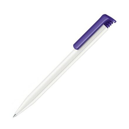 Ручка шариковая автоматическая "Super Hit Polished Basic" белый/фиолетовый