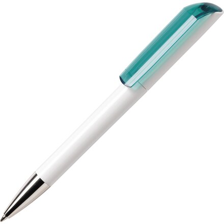 Ручка шариковая автоматическая "Flow B 30 CR" белый/бирюзовый