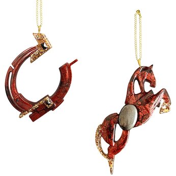 Елочные игрушки (Лошадь+Подкова).Символы года Гранат