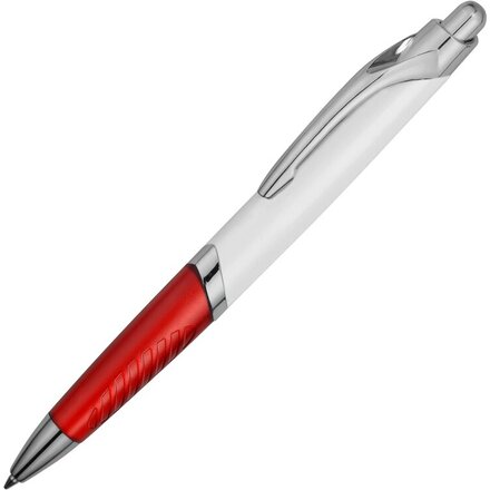 Ручка шариковая автоматическая "Призма" белый/красный