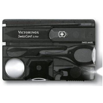 Мультиинструмент "SwissCard Lite 0.7333.T3" черный полупрозрачный