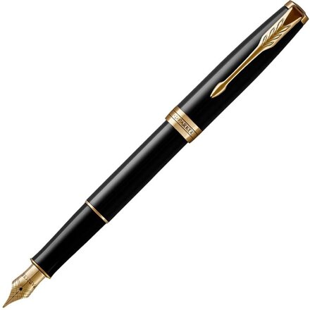 Перьевая ручка Parker Sonnet Black Lacquer GT, перо: F или М , цвет чернил: black, в подарочной упаковке