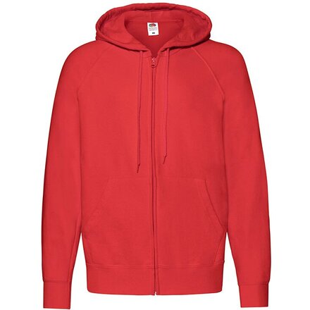Толстовка мужская "Lightweight Hooded Sweat Jacket" 240, S, с капюшоном, красный