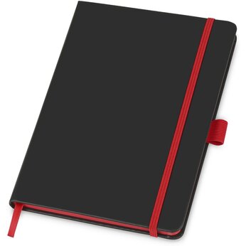 Блокнот "ColorNote Black", твердая обложка A5, 80 листов, черный с красным