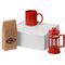 Набор подарочный "Чаепитие" красный: чай, кружка и френч-пресс
