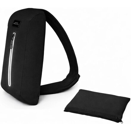 Сумка-слинг «Nomad» на одно плечо из водостойкого переработанного пластика, черный