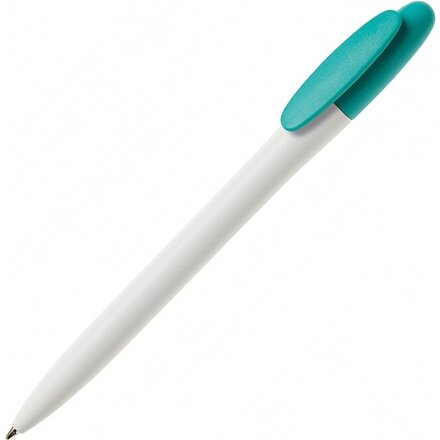 Ручка шариковая автоматическая "Bay MATT BC" белый/бирюзовый