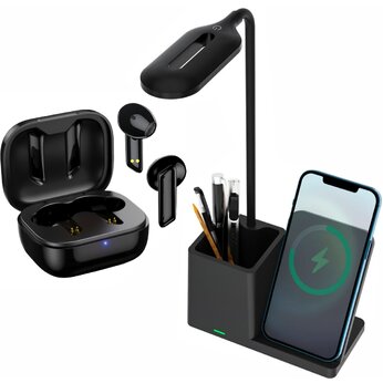 Наушники беспроводные "Bluetooth Opportunity", лампа настольная "Stark"