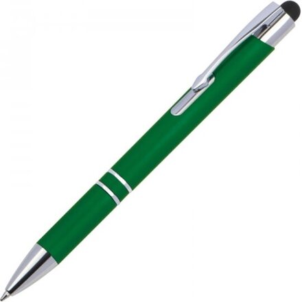 Ручка шариковая автоматическая "World" зеленый/серебристый