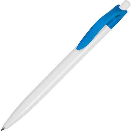 Ручка шариковая автоматическая "Какаду" белый/голубой