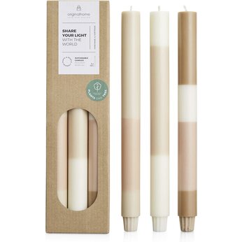 Originalhome свечи из многослойного известняка - набор из 3 штук - Белый