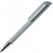 Ручка шариковая автоматическая "Flow T-GOM C CR" софт-тач, серый/серебристый