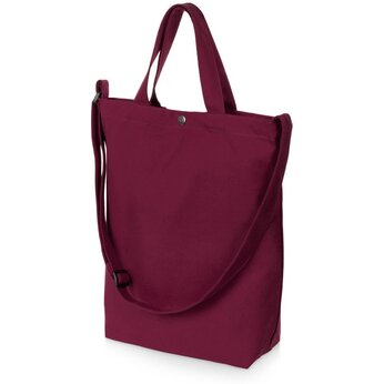 Сумка Helfer из хлопка на кнопке с регулирующейся лямкой, бордовый