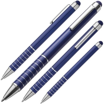 Ручка шариковая автоматическая "Luebo" синий/серебристый