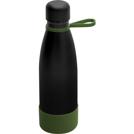 Термобутылка  "Olivia To Go" с манжетой, черный/мокко