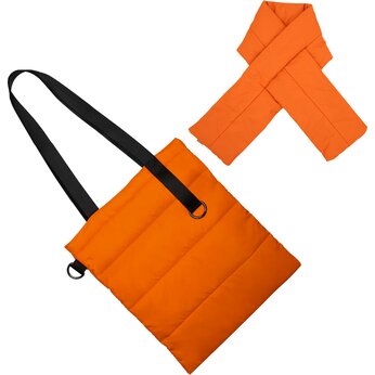 Набор подарочный: сумка для покупок "Superbag Bubble" + шарф "Bubble", оранжевый/черный