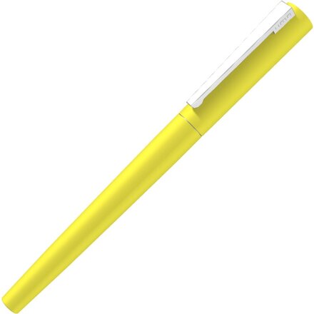 Ручка-роллер "Brush R Gum" софт-тач, желтый/серебристый