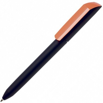 Ручка шариковая автоматическая "Flow Pure GOM KF" софт-тач, черный/неоновый оранжевый