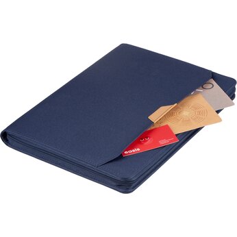Портфолио А4 из RPET на молнии "Harvey", 40 л FSC бумаги, синий