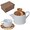 Набор чайный "Andrew" белый/коричневый: чайник и чашка с блюдцем