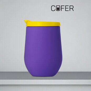 Кружка термическая "NEO CO12s" с дополнительной крышкой, фиолетовый/желтый