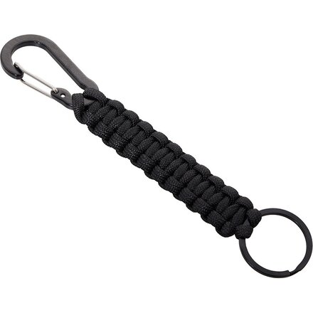 Брелок-веревочка "Austere" с карабином и кольцом, черный