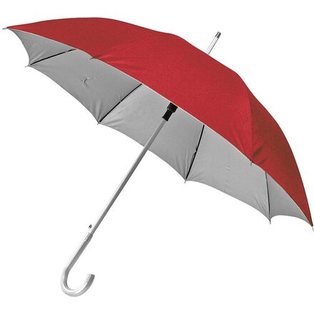 Зонт-трость "SILVER" красный/серебристый
