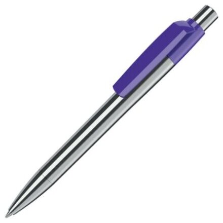 Ручка шариковая автоматическая "Mood Metal M M1" серебристый/темно-фиолетовый