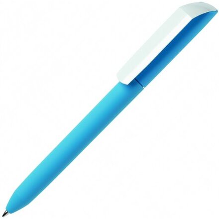 Ручка шариковая автоматическая "Flow Pure GOM CB" софт-тач, голубой/белый