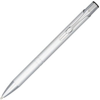 Кнопочная шариковая ручка Moneta, синие чернила, серебристый